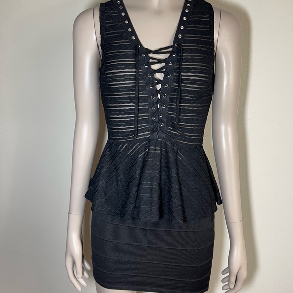 Blush Sheer Lace Up Top - Picture 9 of 9